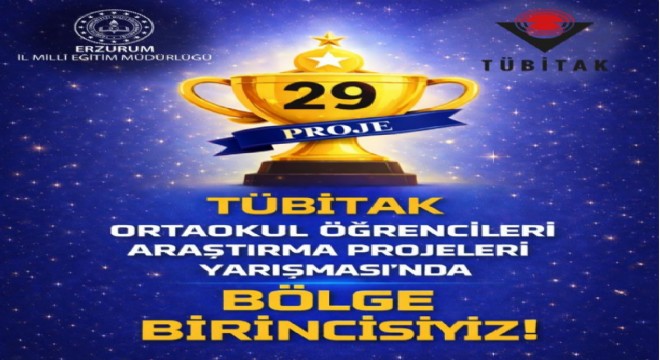 Erzurum, TÜBİTAK yarışmasında bölge birincisi oldu