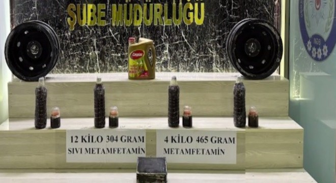 16.7 kilo metamfetamin ele geçirildi
