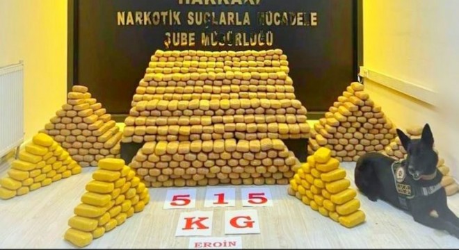 515 kilo eroin ele geçirildi