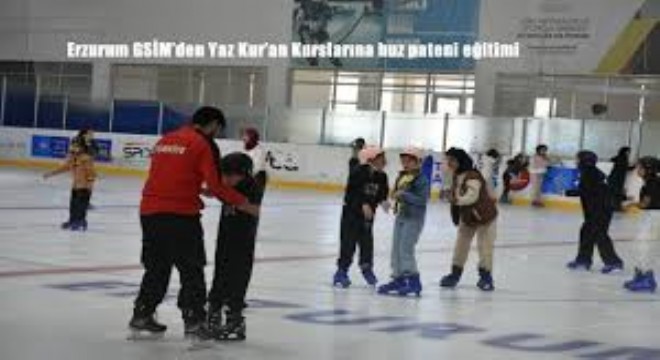 Erzurum’da Kur’an Kursu Öğrencilerine Buz Pateni Eğitimi