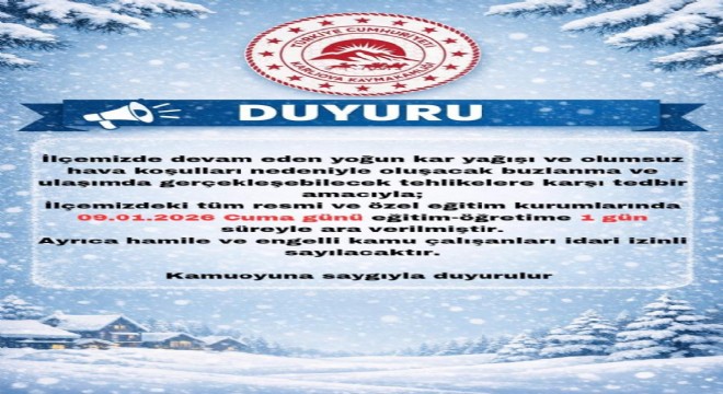 Karlıova’da eğitime 1 gün ara verildi