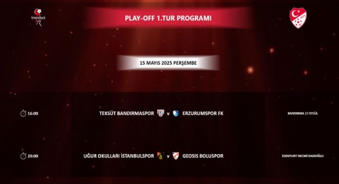 Play-Off programı açıklandı.