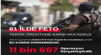 FETÖ’ye yönelik 11 bin 667 operasyon