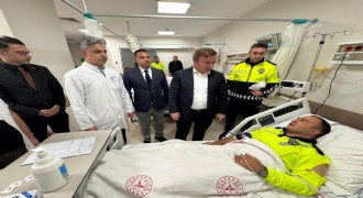 Tercan’da polis aracı kaza yaptı